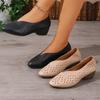 New Cut-out Breathable Single Shoes Soft Sole Not Tiring Feet Breathable and Versatile Block Heel Shallow Sandals