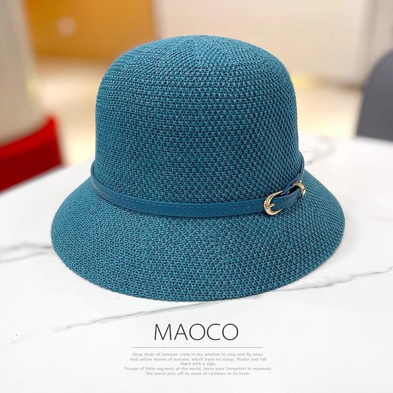 Hat Women's Spring and Autumn Sunshade Fashion Bucket Hat Temperament Casual with New Travel Sunscreen Show Face Small Top Hat