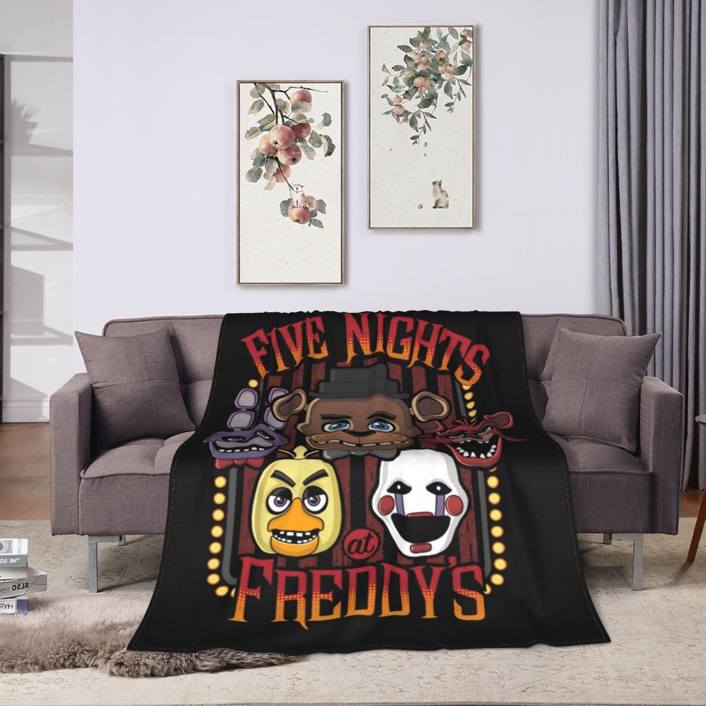 FNAF At Freddys Blanket Fleece Spring Autumn Multi-function Ultra-Soft Throw Blanket for Sofa Travel Bedding Throws