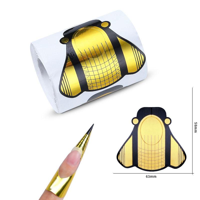 

100 шт./рулон, формы для наращивания ногтей, наклейки, держатель для гель-акриловых насадок, французская форма для наращивания ногтей, инструменты для наращивания, лазерная бабочка