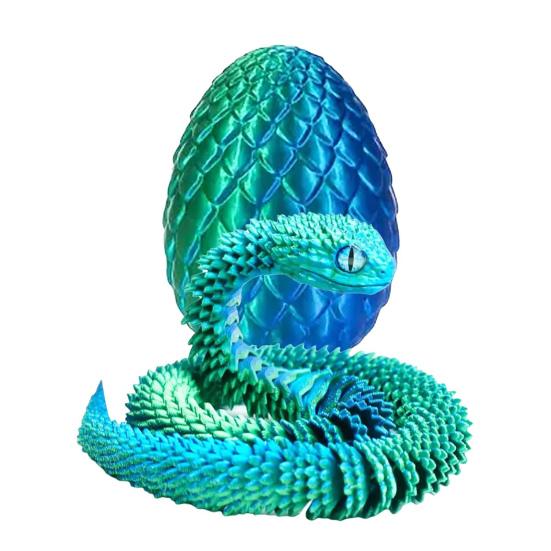 

1 набор 3D-печатных фигурок в виде яйца змеи с подвижными суставами, игрушка-фиджет в виде яйца змеи с шарнирной змеей внутри, украшение для рабочего стола