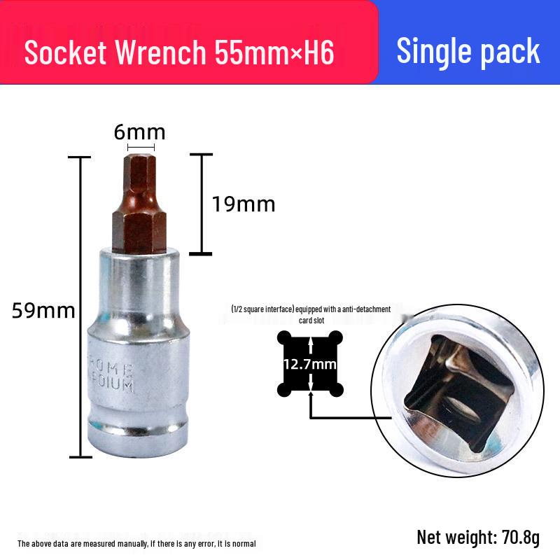 Hex Socket Air Impact Wrench with 1/2" S2 Hex Bit and Electric Screwdriver Attachment