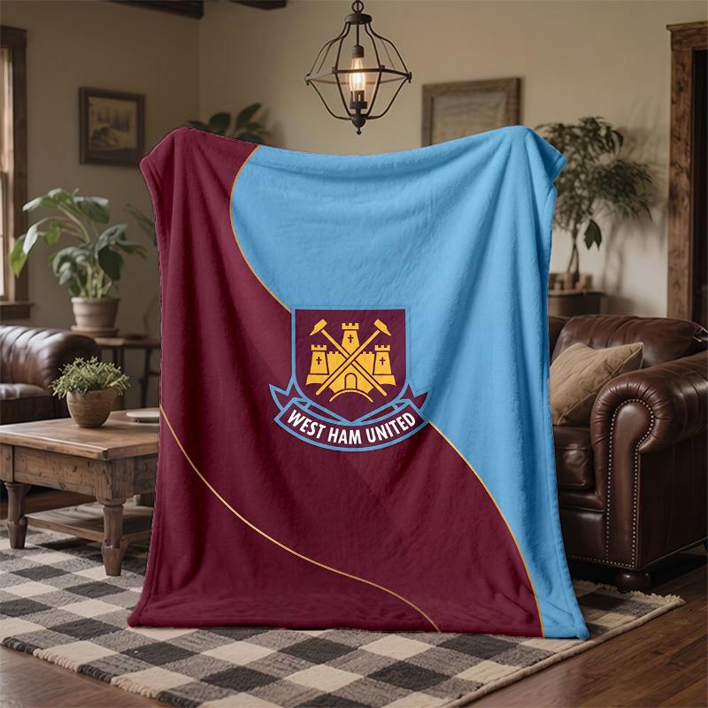 West Ham United Football Print Flannel Blanket Soft Warm Sofa Bed Throw Blanket For Home Office Bedroom