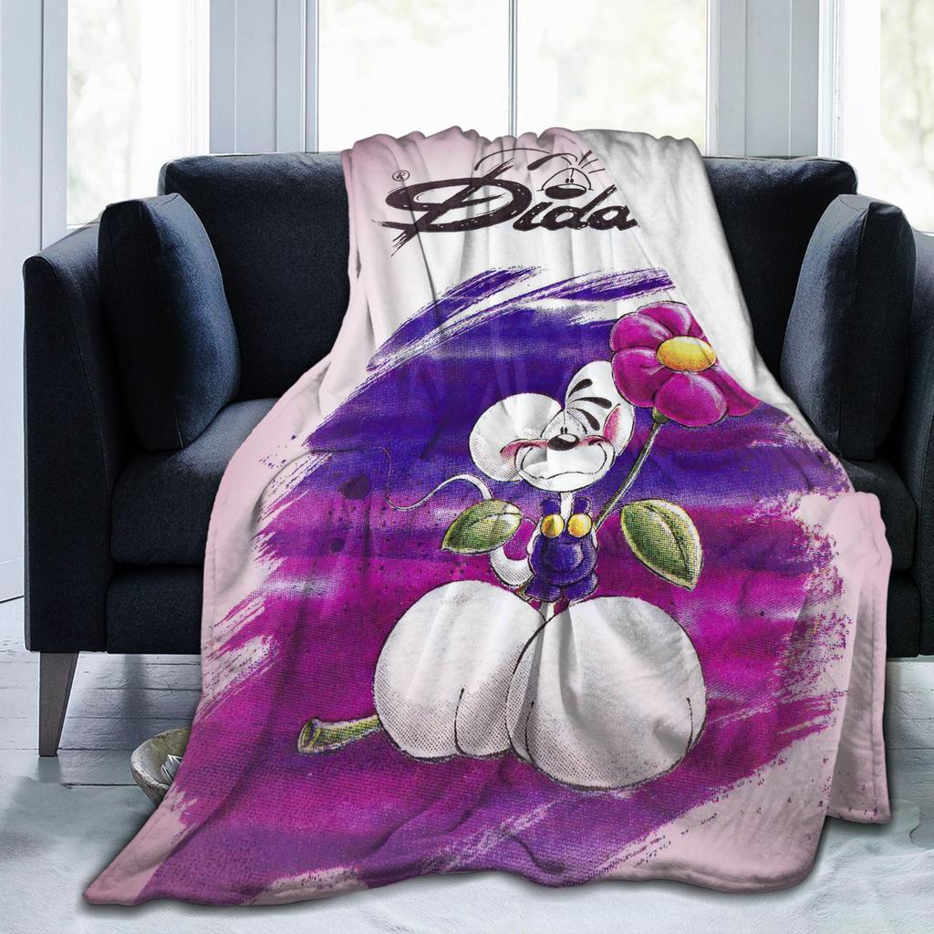 Cartoon D-Diddl Rat Cute Blanket Flannel Decoration Breathable Super Warm Throw Blankets for Home Bedroom Bedspread