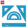 79532 Deli Student Drafting Ruler Set: Includes Straight Ruler, Two Triangle Rulers, and Protractor