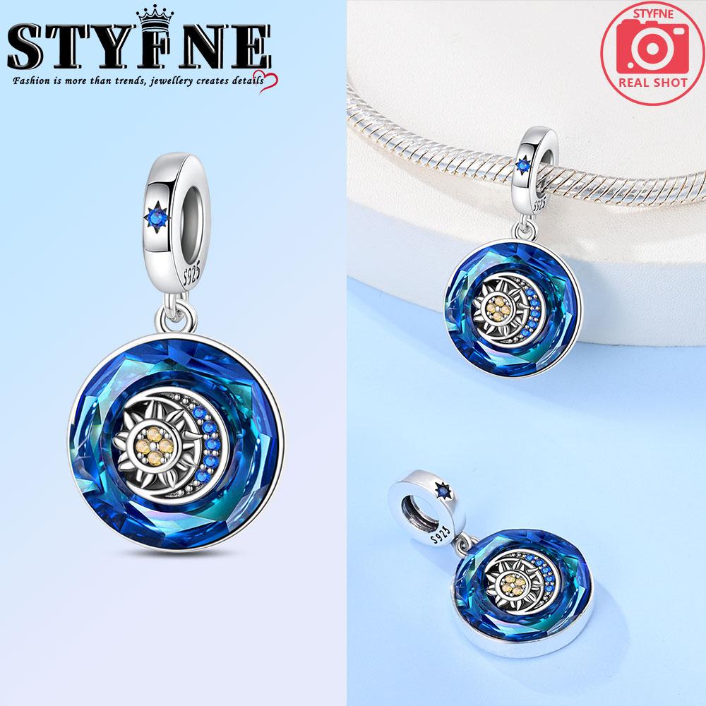 Anniversary Copper Blue Life Tree Evil Eye Sun Round Charms Pendants Fit Original Bracelets Diy Jewelry
