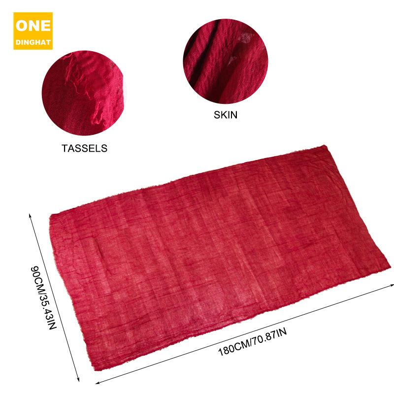 Pustende hodeplagg i bomull og lin, seersucker-skjerf, hodeplagg i etnisk stil, hodeplagg og lue Jdwj-32