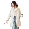 Spring and Autumn New Korean Version Loose Single-breasted Medium and Long Trench Coat Fashion Polo Collar Slim Jacket Top Women