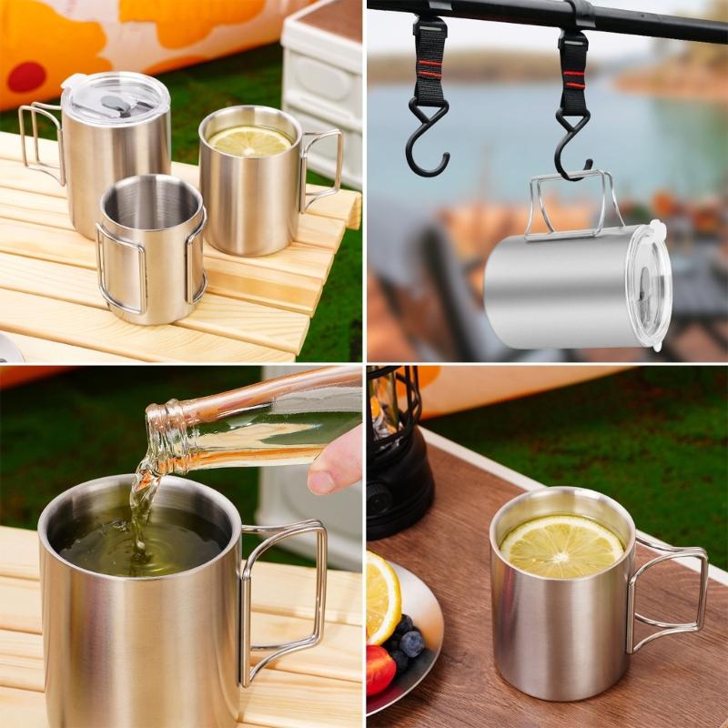 Camping Coffee Cup Portable Cooking Drinking Water Cup Outdoor Kitchen Equipment Travel Cookware Drink Cup Tourist Mug