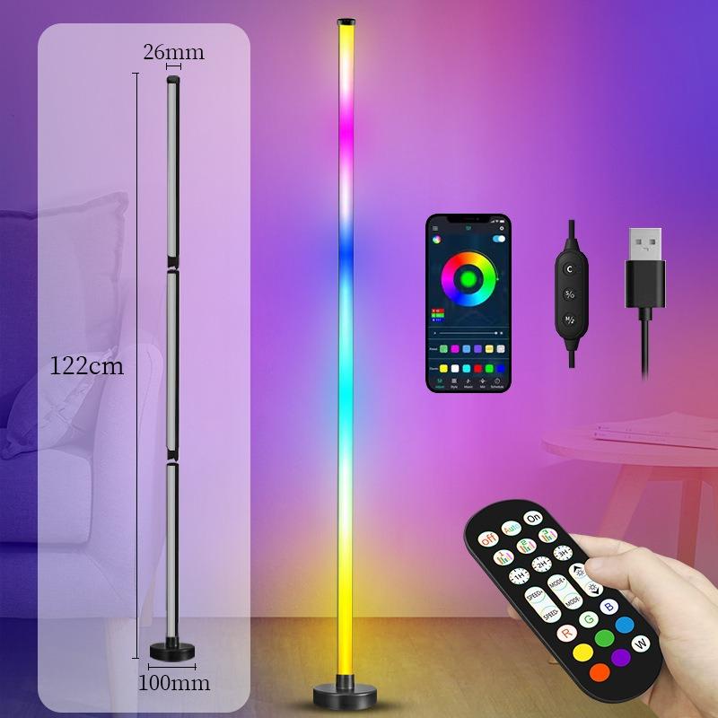 LED Floor Standing Lamp RGBIC Atmosphere Lights Music Sync Corner Lighting for Bedroom Living Room Background Light APP Control