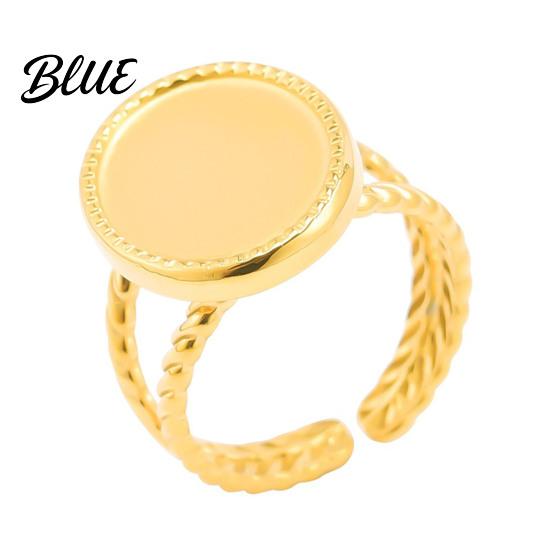Round Metal Ring Base Stainless Steel Adjustable Blank Cabochon DIY