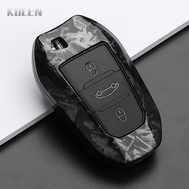 Abs Carbon Fiber Style Car Key Case Cover For Peugeot 207 208 3008 206 308 508 2008 407 5008 301 For Citroen C3 C4 C5 Berlingo