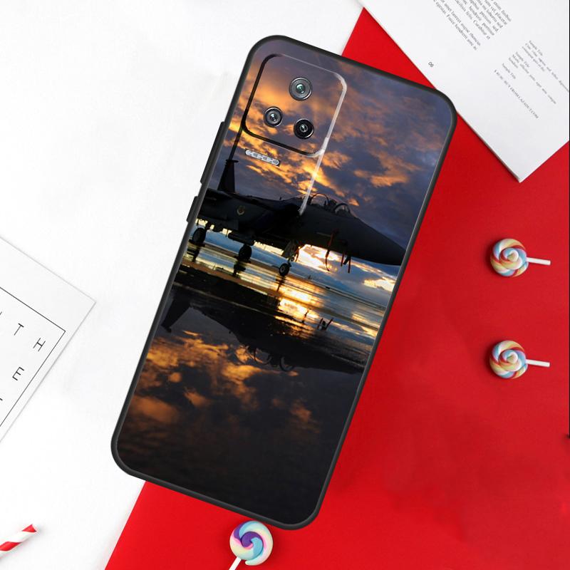 Fighting Plane Aircraft Cover For Xiaomi 14 Ultra 15 13 11T 12T 13T 14T Pro POCO X7 Pro X3 X5 X6 M6 F5 F6 Pro Case