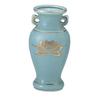 Heron-shaped Celadon Gold Lotus Flower Vase [8 Inches]  Buddhist Altar Supplies, Home Memorial Supplies, Urn Attachment