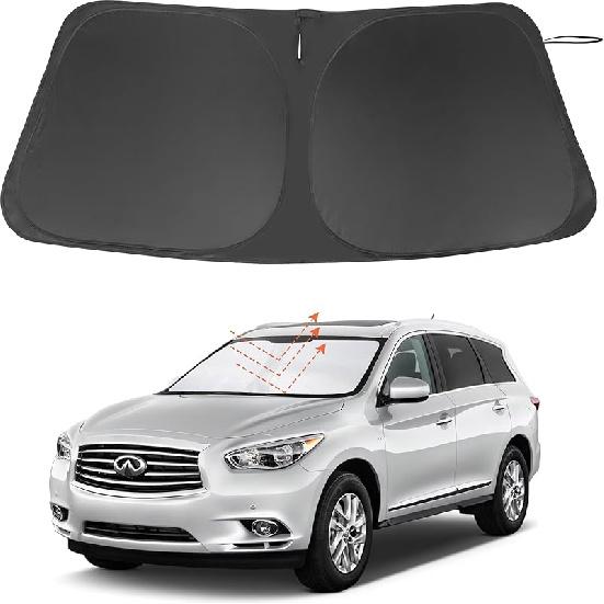 TINGLU Sun Shade For Tesla Model X Tesla X 2016-2024 2025 Accessories Windshield Sun Shade Window Shade UV Rays Protection Sun Visor Cover With