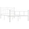 Cadre de lit - Maison Exclusive - Métal blanc - 160x200 cm - Tête de lit incluse - 2 places