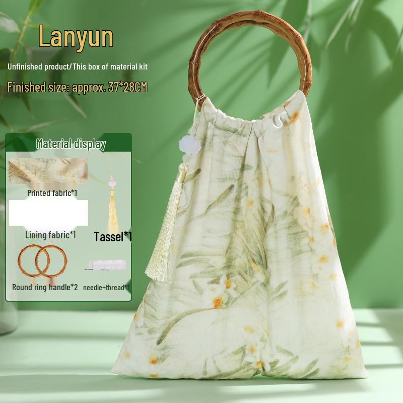 Bamboo Knot DIY Bag Kit - New Chinese Style Cotton Cheongsam Bag for Team Building & Salon Activities