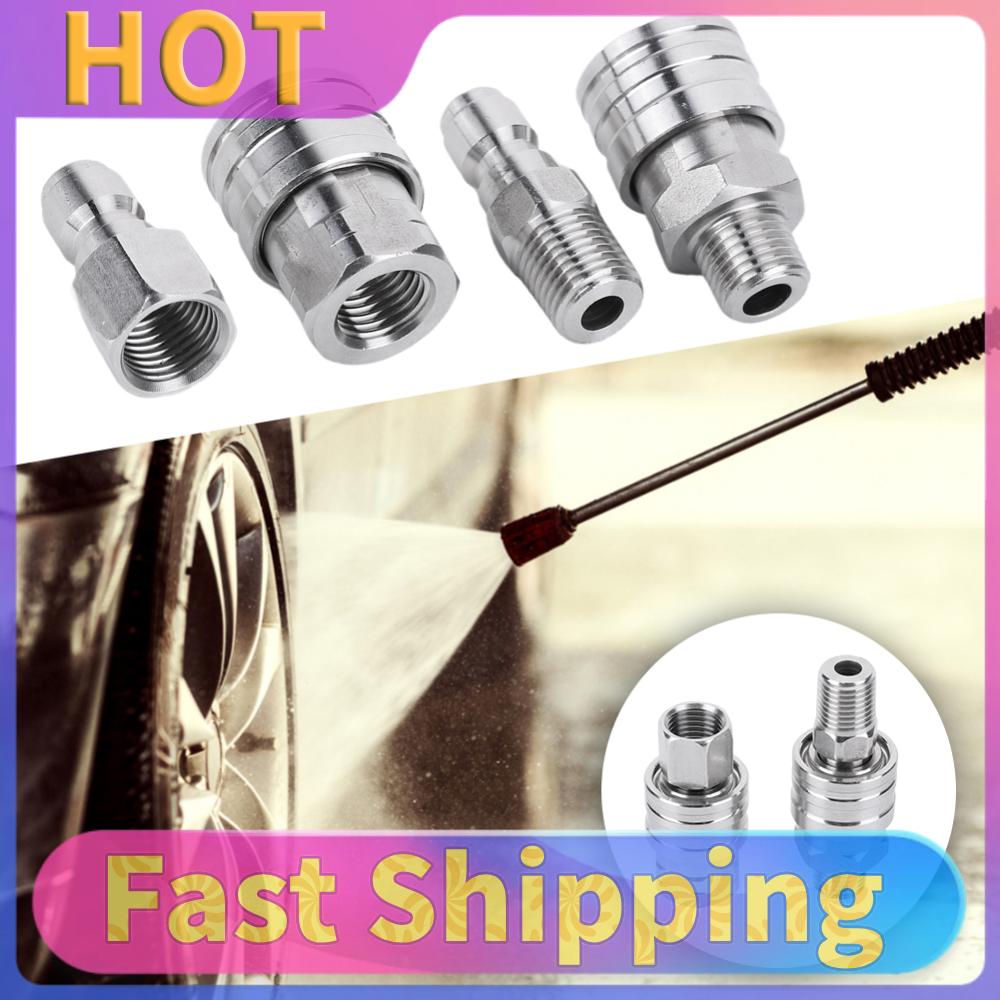4Pcs Pressure Washer Adapter Internal External Thread Pipe Hose Adapter High Pressure Washer Adapter Set Pressure Washer Coupler