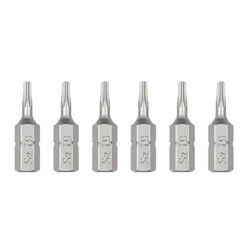 Steel Impact Bit 6Pcs Set Tamper Proof Bit Kit Magnetic Screwdriver Bit Professional Repairs Tool