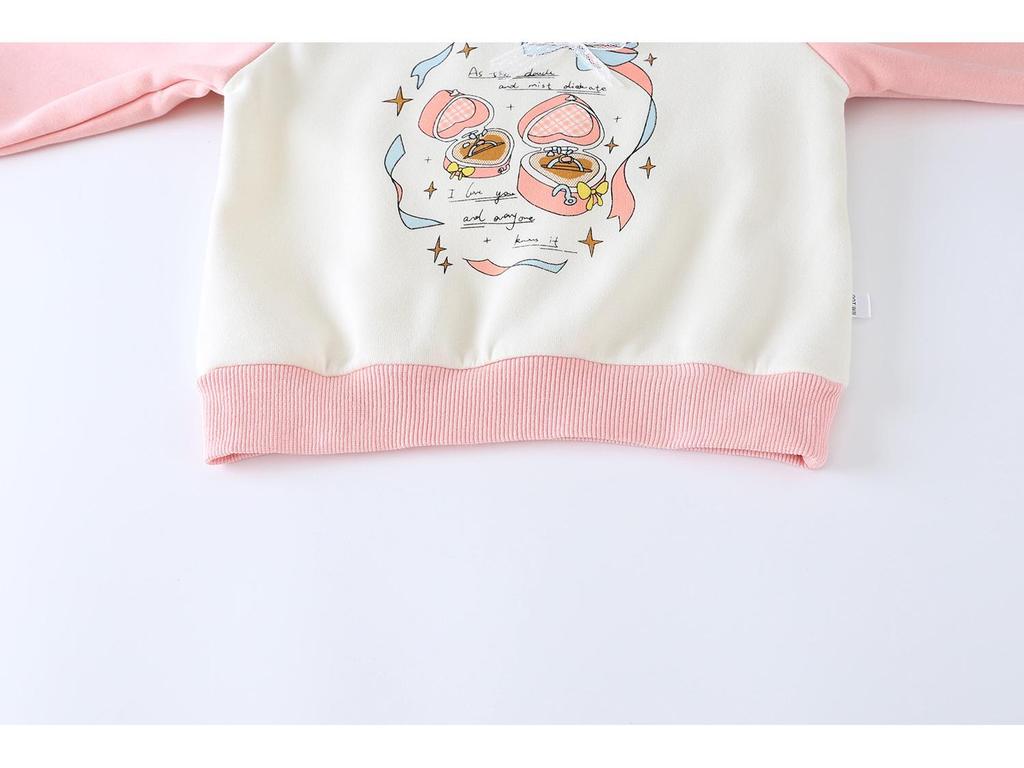 Nová unisex bavlněná souprava mikiny a tepláků pro děti - Teplá, barevný blokový design pro podzim/zimu