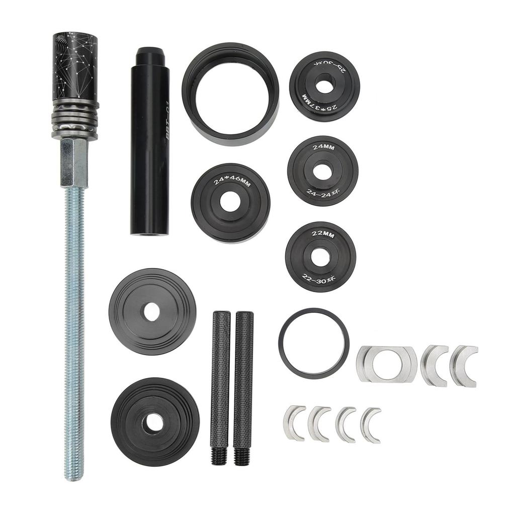 LeBycle Bike Bottom Bracket Install and Removal Tool Kit Aluminum Alloy Press In Center Shaft Bearing Tool Stay Bar Nut