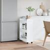 Cabinet with Casters White 60 X 22 X 79 Cm Engineered Wood