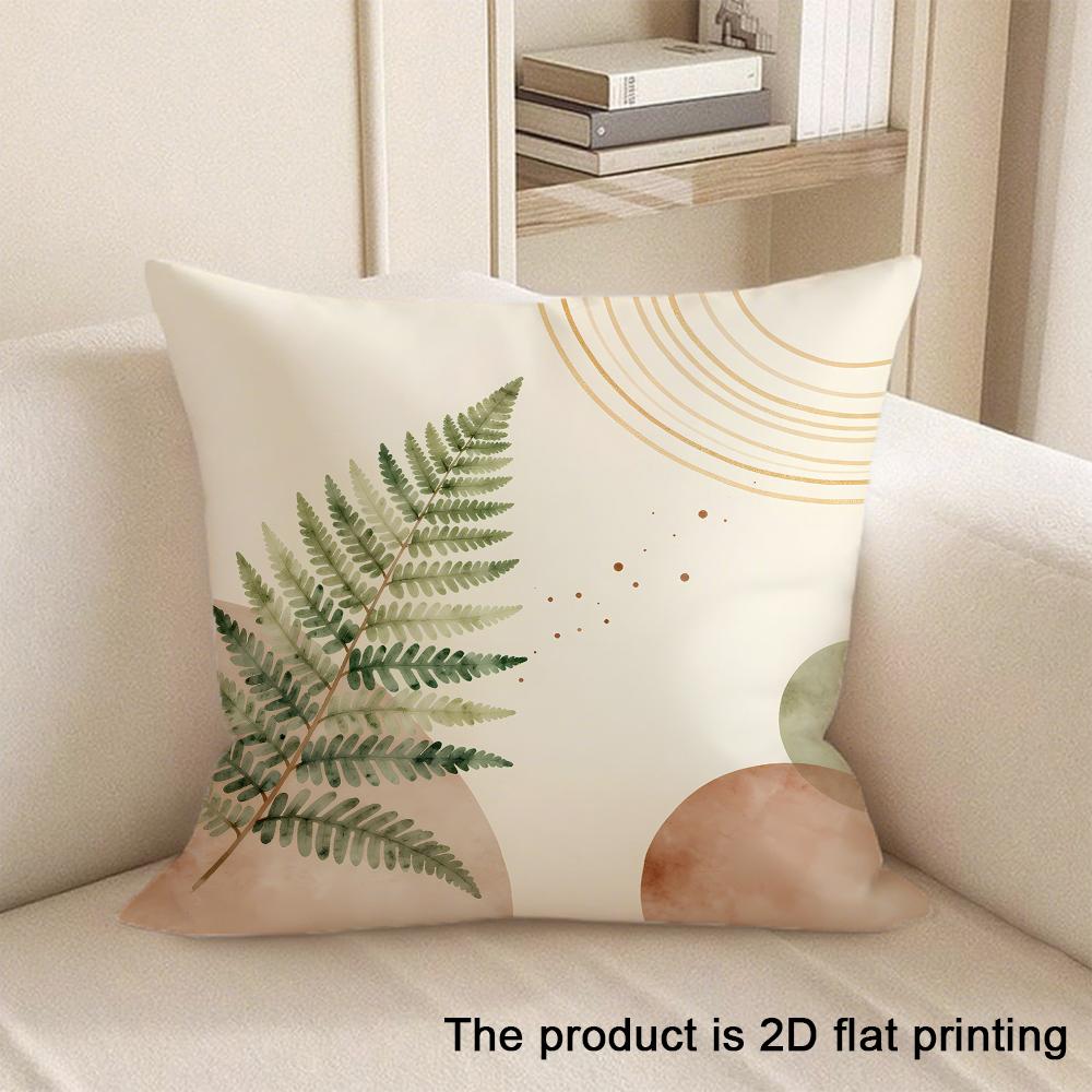 1pc Floral and Leaf Patterned 2D Flat Printing Pillowcases Sofa cushion cover home bedroom room decoration