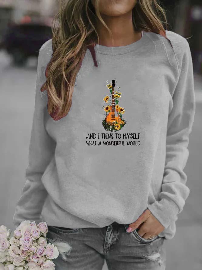 2026 Women's Printed Round Neck Hoodie