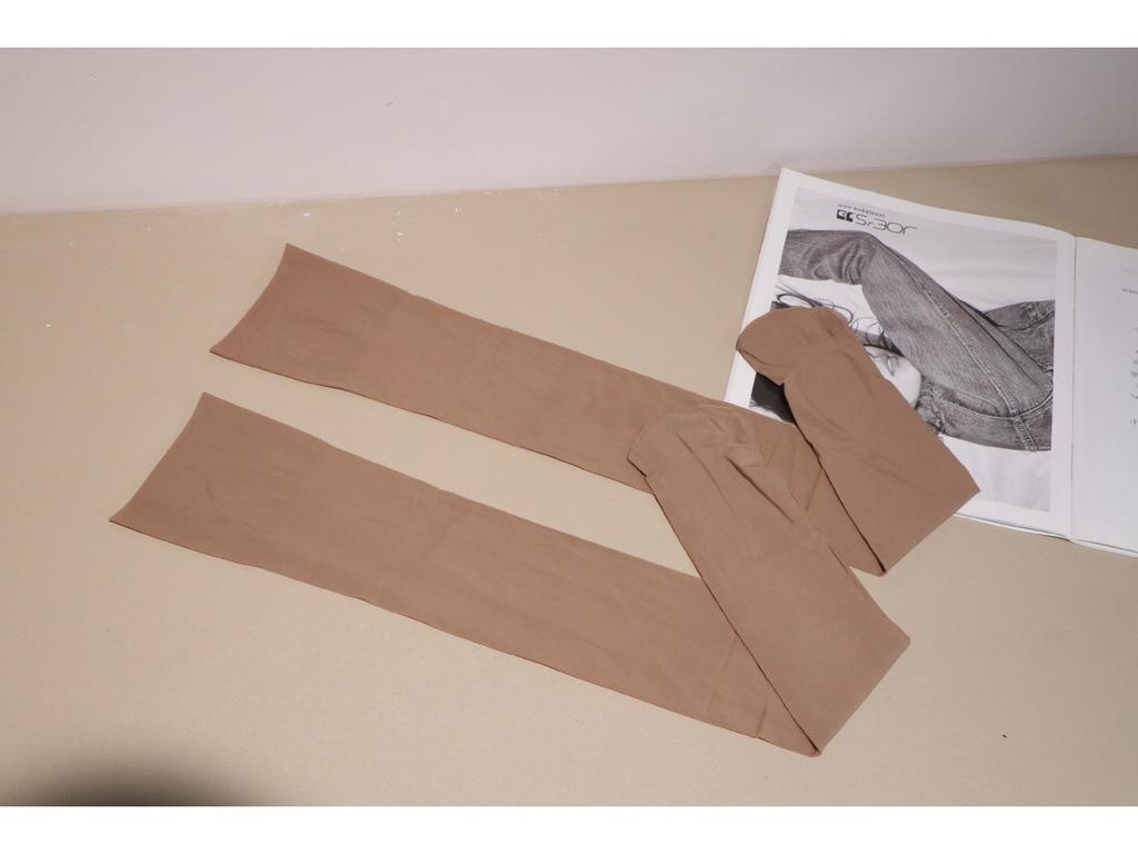 Luxurious Silky Thigh-High Stockings with Lace Trim