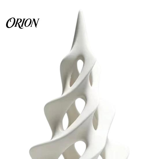 Christmas Table Centerpiece 3D Printed Abstract Spiral Ornaments, Modern Minimalist Tabletop Holiday Ornaments Sculpture, Decorative Hollow-out