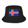Custom Flag Of Iceland Bucket Hat for Women Unisex Print Summer Travel Beach Outdoor Fishing Cap
