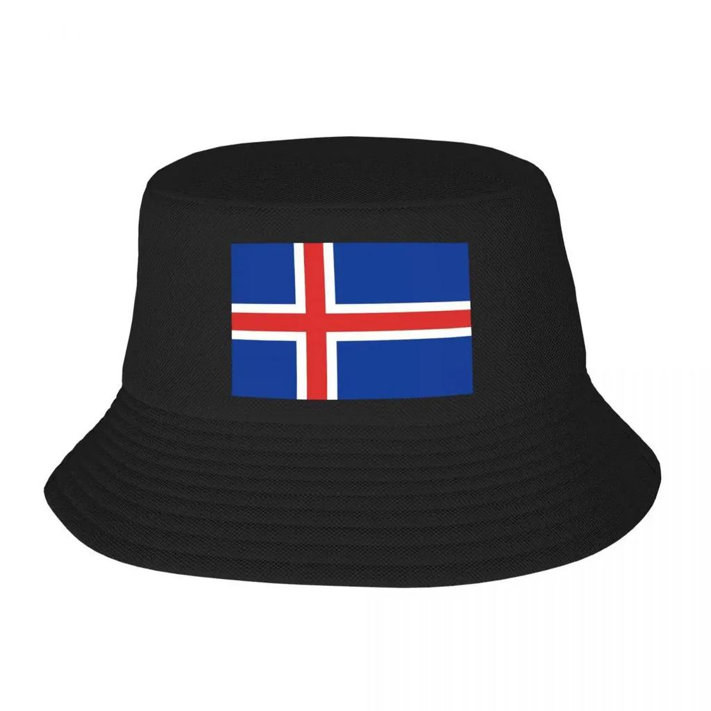 Custom Flag Of Iceland Bucket Hat for Women Unisex Print Summer Travel Beach Outdoor Fishing Cap