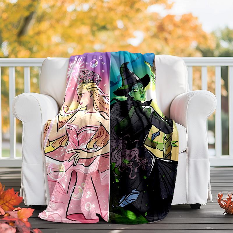 1pc The Wizard of Oz2 Theme Blanket - Digital Print, Polyester, Cozy for All Seasons, Perfect for Outdoor, Camping, and Travel