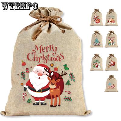 5pcs Christmas Large Drawstring Drawstring Bag Gift Bag Party Packaging Storage Bag Children's Toy Gift Bag