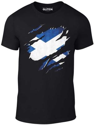 Torn Scotland Flag T-shirt - Funny T Shirt Country Scottish Fashion Cool Sport
