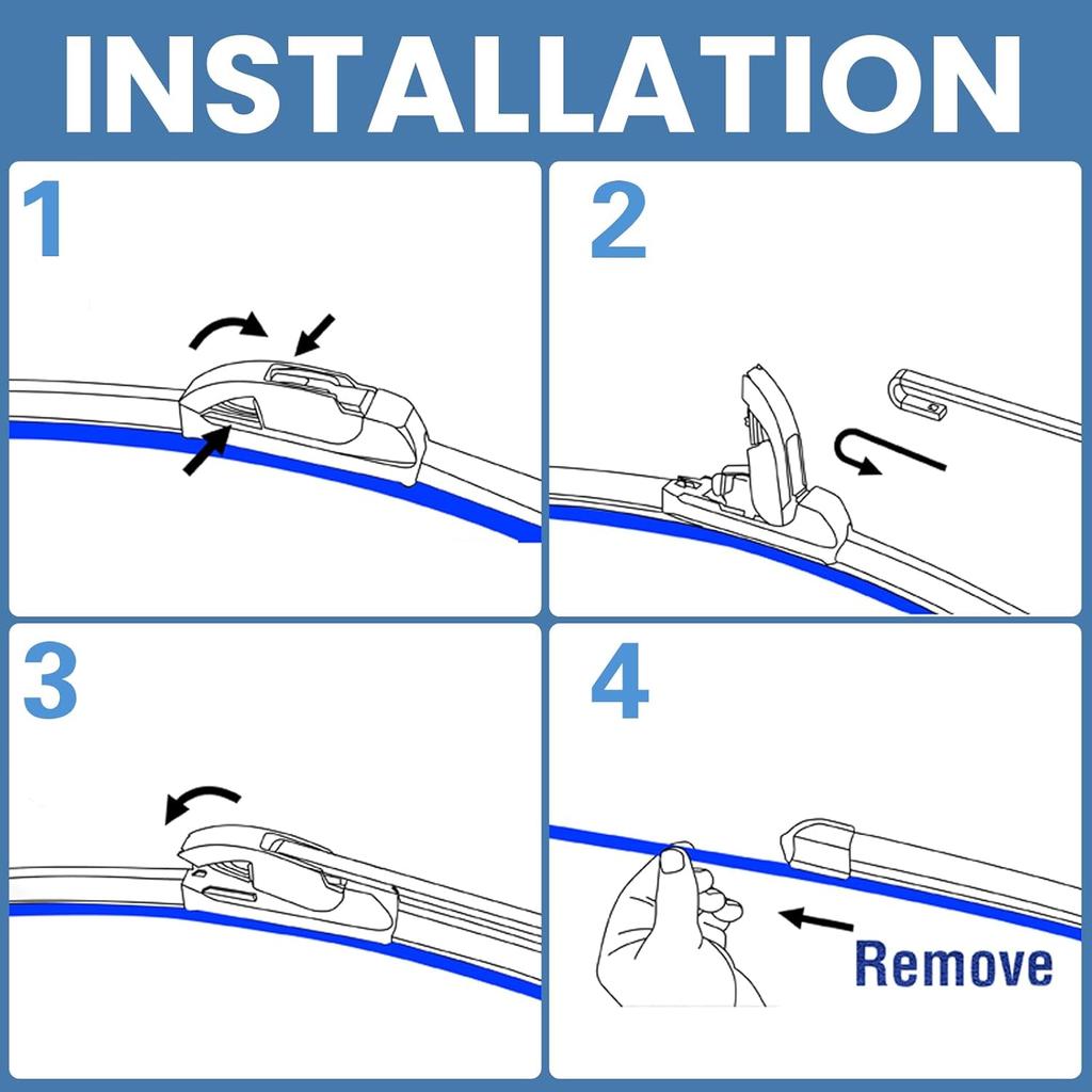 GSPSCN OEM QUALITY 26''+16'' Premium Original Replacement Windshield Wiper Blades,Quiet and Durable Stable High Performance All-Season Auto Wiper