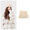 Damen Mütze im japanischen Stil mit Katzenohren, gefüttert mit Fleece, aus Wolle - Warm, dick gestrickt für Kälteschutz