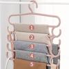 5-layer Multifunctional Pants Storage Rack with 8 Hooks. Storage of Household Clothes, Scarves, and Towels To Save Space
