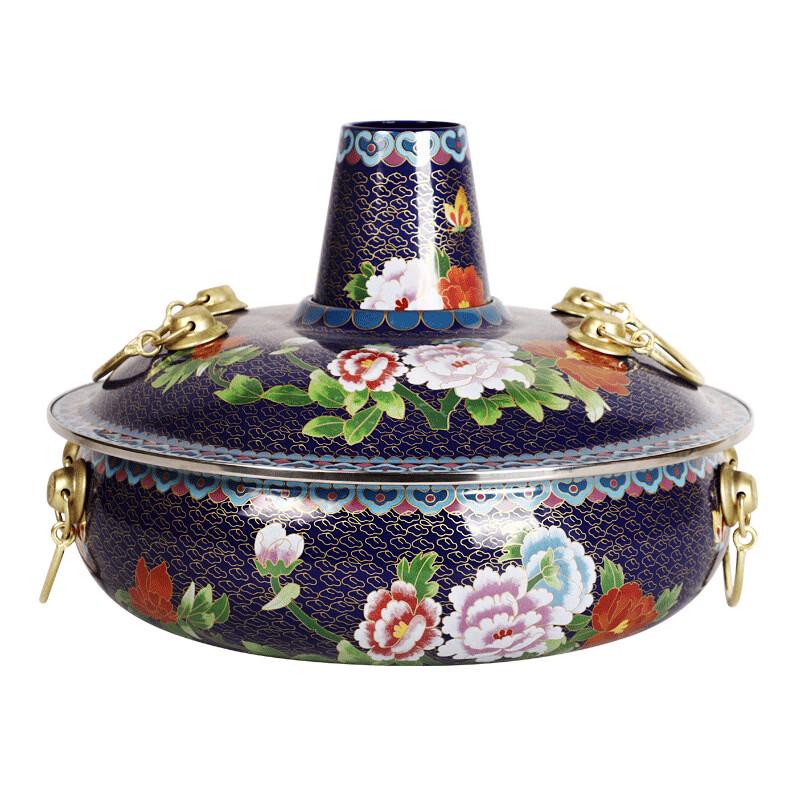 

ZISIZ Cloisonné Copper Divided Hotpot for Induction Cooker