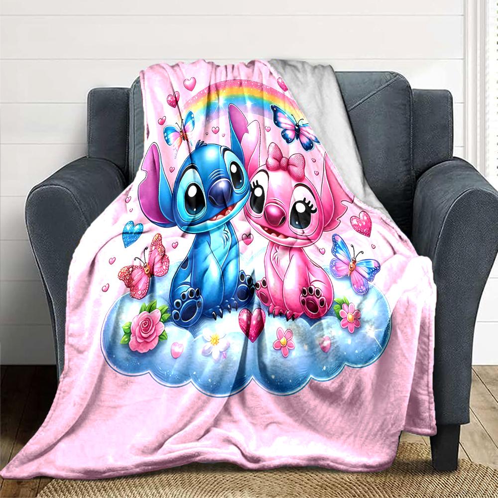 1Pc Lilo Stitch Tropical Adventure Blanket For Couch Bed Plush Cozy Fuzzy Blanket Super Soft Warm Blankets For Fall And Winter 091884
