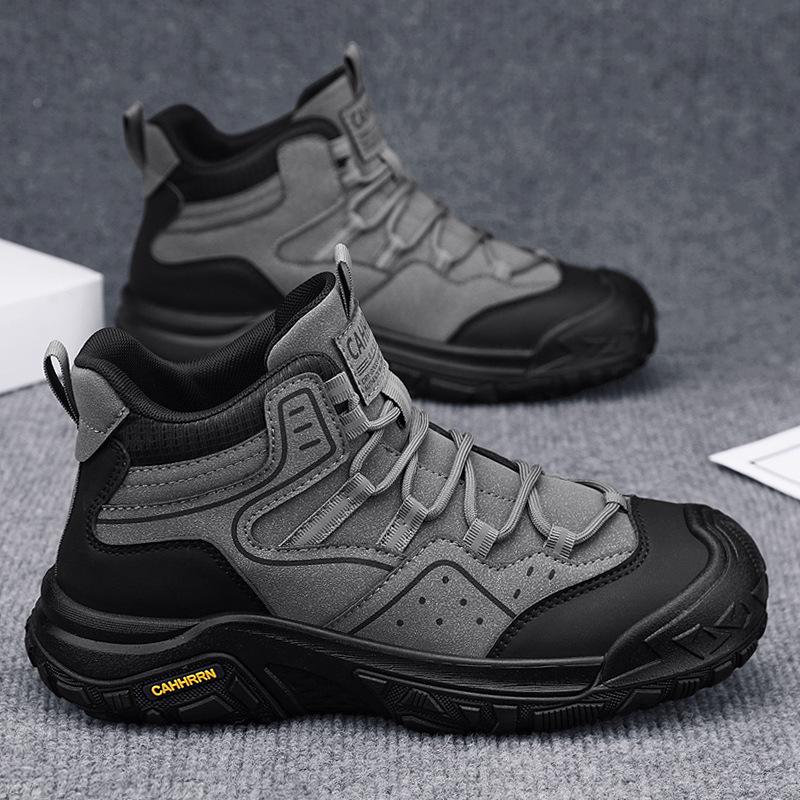 Men's Hiking Shoes 2026 Autumn New Outdoor Non Slip Lightweight Platform Sneakers Comfortable Height Increase Lace Up Work Shoes