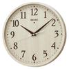 Clock Wall Clock, Natural, Radio Controlled, Analog, Ivory Wood Grain Pattern, KX399A