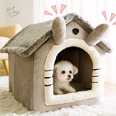 Katzen-/Hundebett, faltbares Schlafbett für Haustiere, abnehmbares und waschbares Katzenhaus, Zwinger für Hundehütte, Katzennest für den Innenbereich