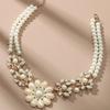 European & American Pearl Flower Short Bohemian Choker Necklace