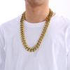 20MM Kalen Bright Cut Cuban Chain Chunky Necklace for Men 316L Stainless Steel Jewelry Trendy Rock Party Accessories Gold Color Gift
