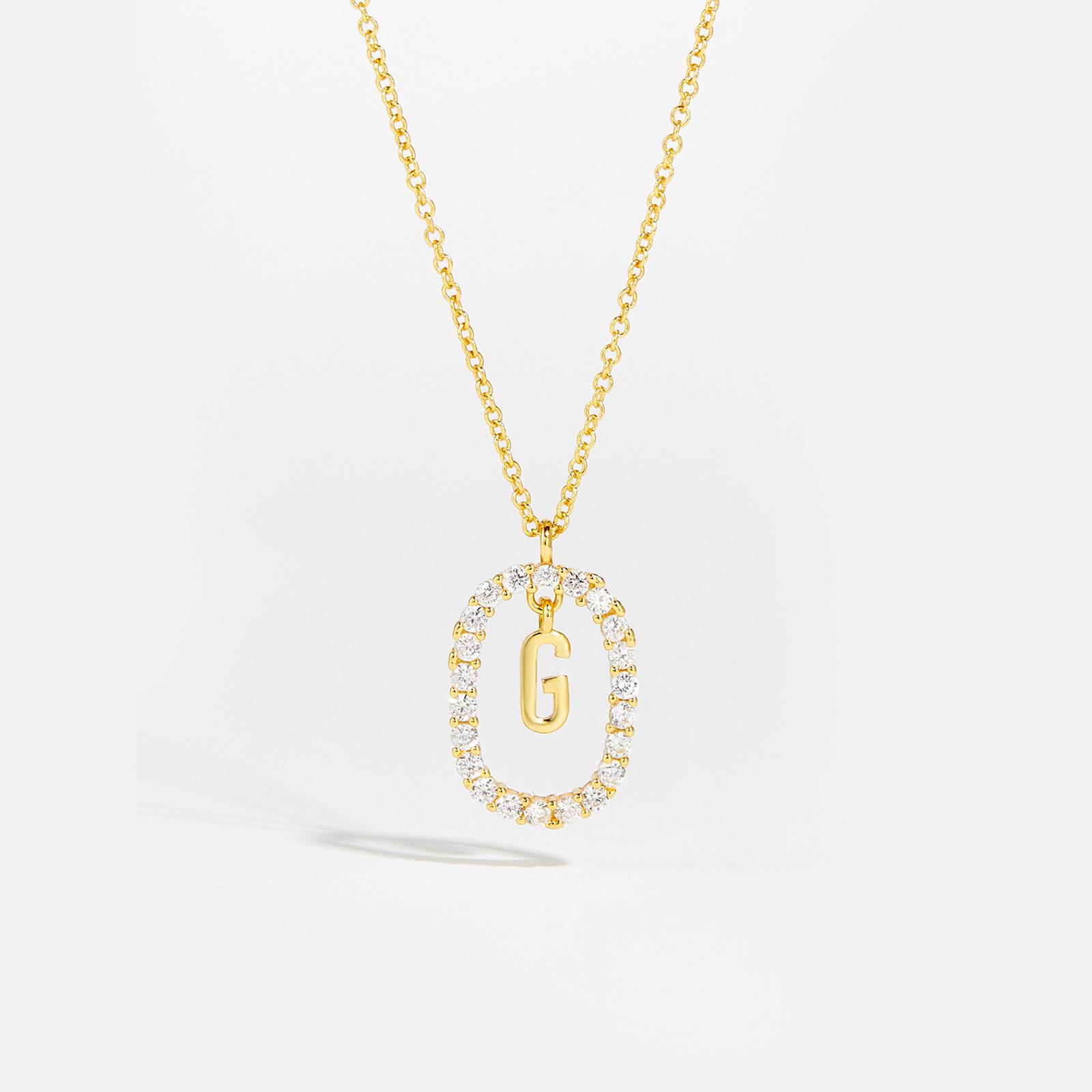 

S925 Sterling Silver 18K Gold Plated English Letter Necklace - Trendy Light Luxury Style Sterling Silver 925