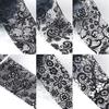 10 Rotoli/Scatola Set di Fogli di Pizzo Bianco Nero per Nail Art Fogli Trasferibili per Unghie Carta per Manicure Fai da Te Accessori per Decorazioni Unghie