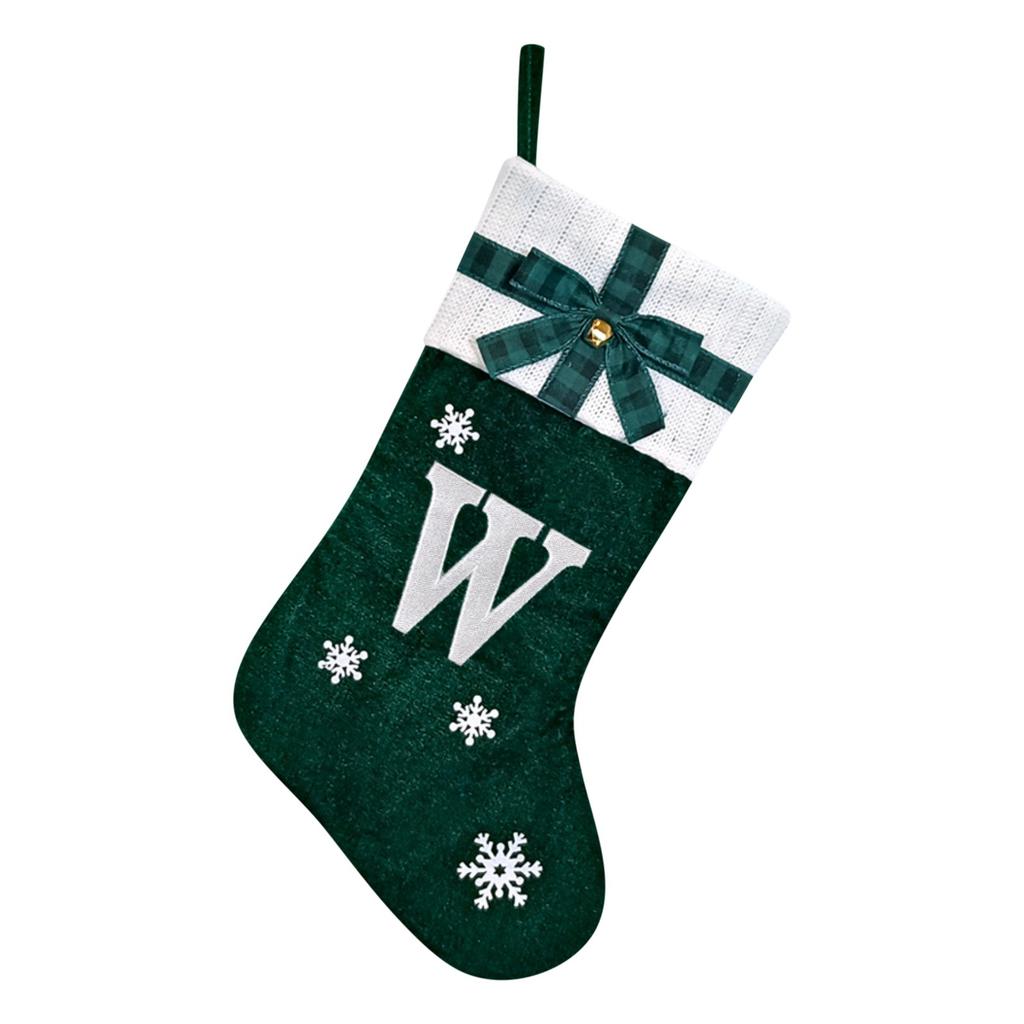 Christmas Stockings Small Embroidered Letter Knitted Xmas Hanging Stocking Decorations Christmas Party Decor