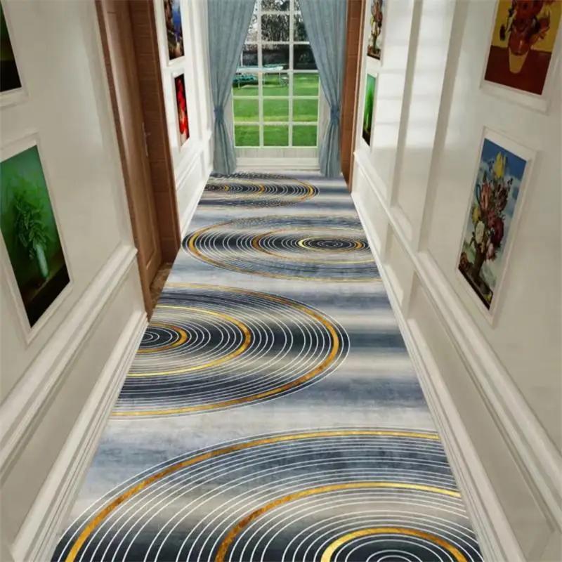 Nordic Style Living Room Area Rug Corridor Hallway Carpet Abstract Geometric Bedroom Rugs Kitchen Mat Crystal Velvet Doormat