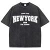 Women'S Cotton Washed T-Shirts Distressed Short Sleeve Simple Letters Printing Tops Summer Street Female Clothes